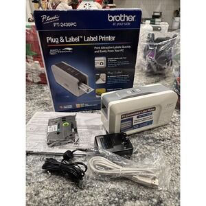 Brother P-Touch PT-2430PC PC Label Maker Auto Cutter with Power Cord Manual